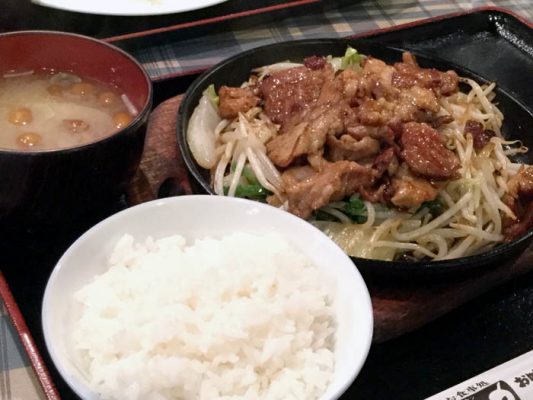 平成30年　札幌市　キッチン一力　豚肉のショウガ焼定食
